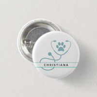 Custom Veterinarian Veterinary Professionals Button