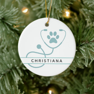 Custom Veterinarian Veterinary Professionals Ceramic Ornament