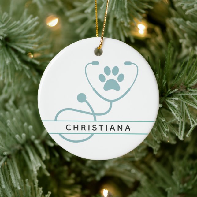 Custom Veterinarian Veterinary Professionals Ceramic Ornament (Tree)