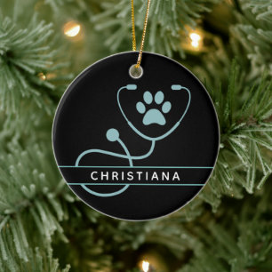 Custom Veterinarian Veterinary Professionals Ceramic Ornament