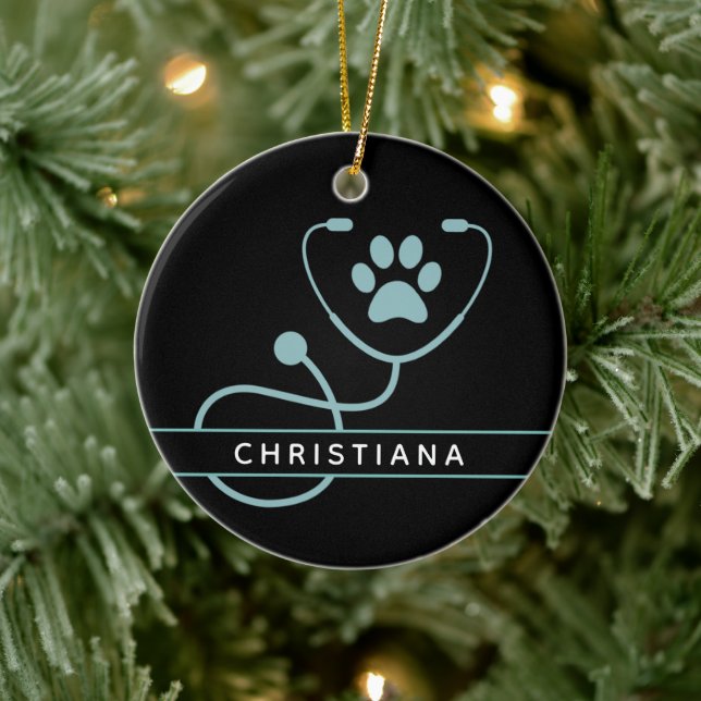 Custom Veterinarian Veterinary Professionals Ceramic Ornament (Tree)