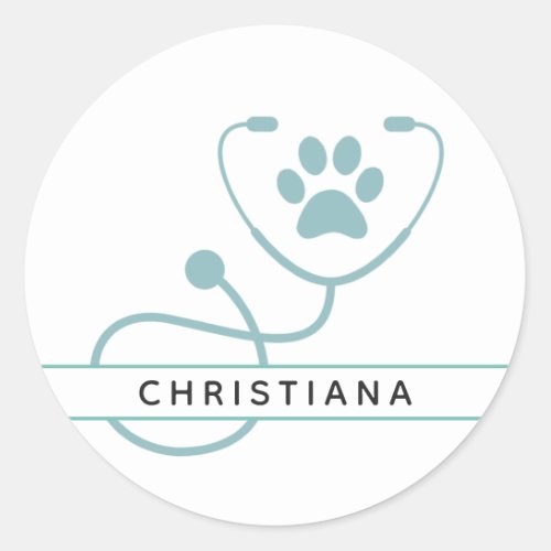 Custom Veterinarian Veterinary Professionals Classic Round Sticker