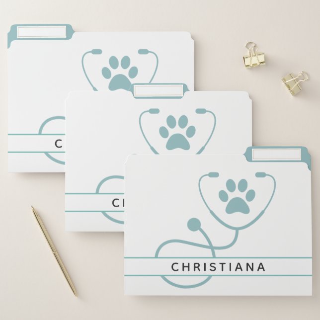 Custom Veterinarian Veterinary Professionals File Folder (Set)