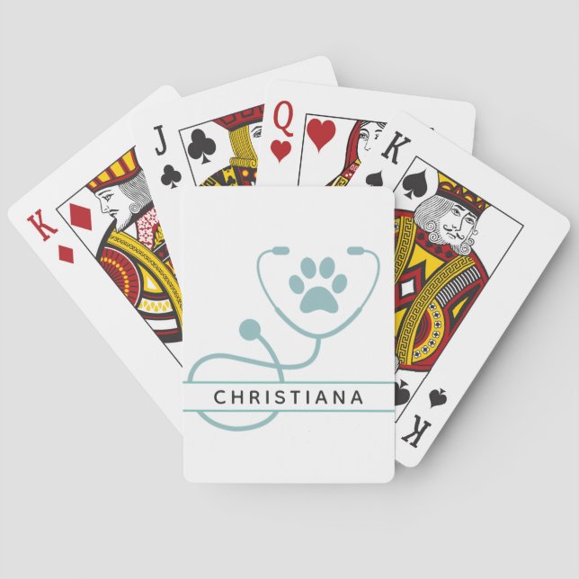 Custom Veterinarian Veterinary Professionals Poker Cards (Back)