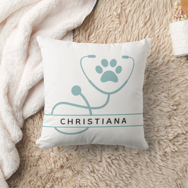 Custom Veterinarian Veterinary Professionals Throw Pillow (Blanket)