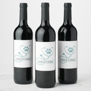 Custom Veterinarian Veterinary Professionals Wine Label