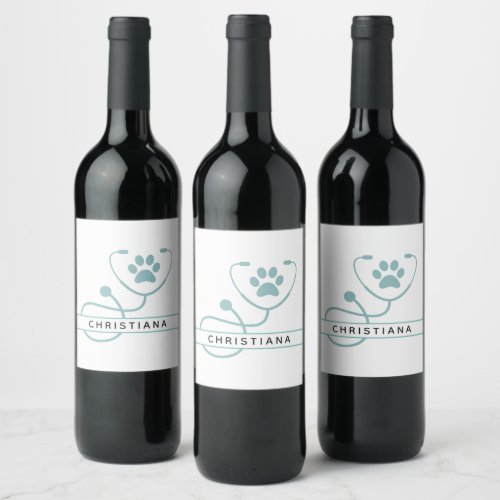 Custom Veterinarian Veterinary Professionals Wine Label