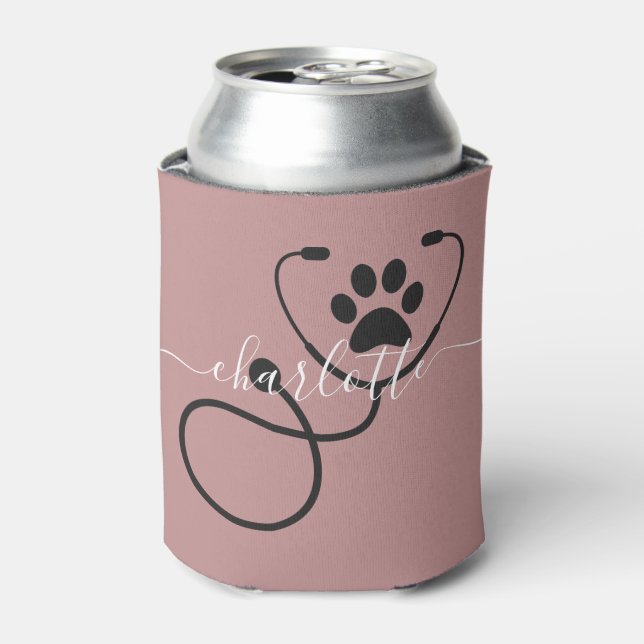 Custom Veterinarian Veterinary Tech Vet Assistant Can Cooler (Can Front)