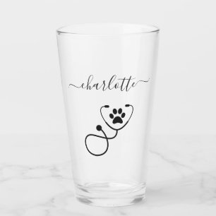 Custom Veterinarian Veterinary Tech Vet Assistant Glass