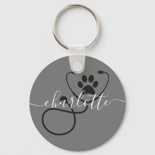 Custom Veterinarian Veterinary Tech Vet Assistant Keychain