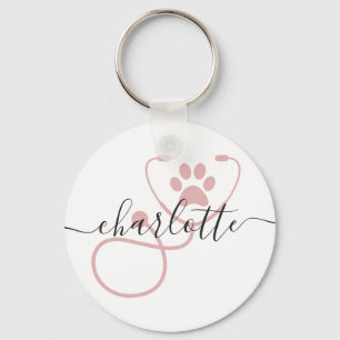 Custom Veterinarian Veterinary Tech Vet Assistant Keychain