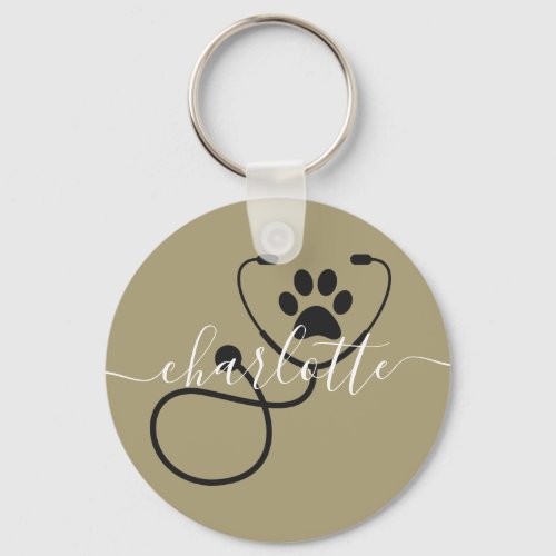 Custom Veterinarian Veterinary Tech Vet Assistant Keychain