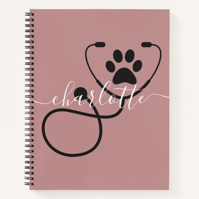 Custom Veterinarian Veterinary Tech Vet Assistant Notebook (Front)