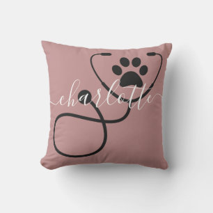 Custom Veterinarian Veterinary Tech Vet Assistant Throw Pillow