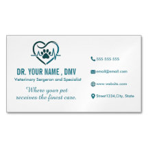 Custom Veterinary Magnet Business Card