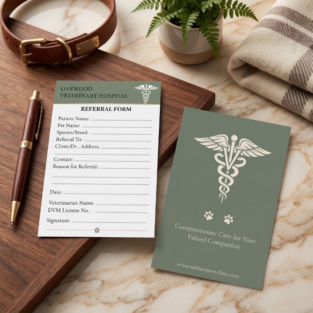 Custom Veterinary Referral Card DVM Clinic Editabl (Custom Veterinary Referral Card DVM Clinic Editable
)