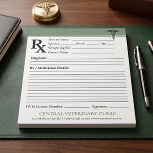 Custom Veterinary RX Prescription Pad DVM Editable
