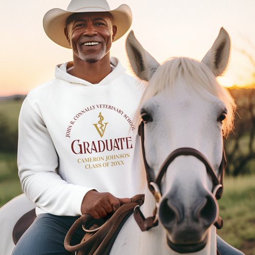 Custom Veterinary School Custom Maroon Graduate Hoodie