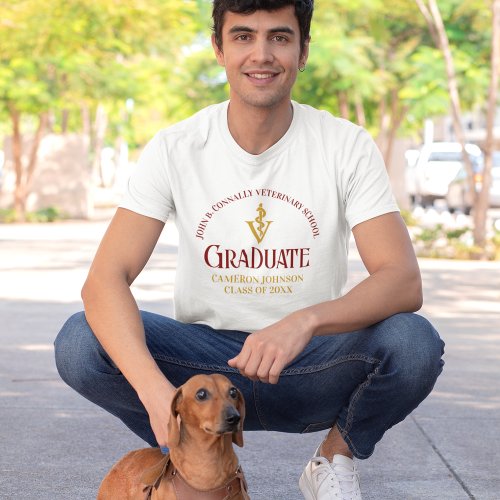 Custom Veterinary School Custom Maroon Graduate T_Shirt