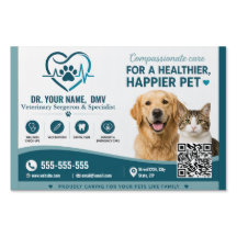 Custom Veterinary Yard Sign with QR Code 