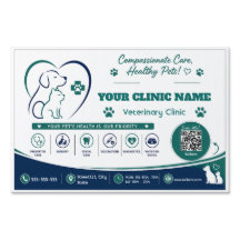 Custom Veterinary Yard Sign with QR Code for Vet