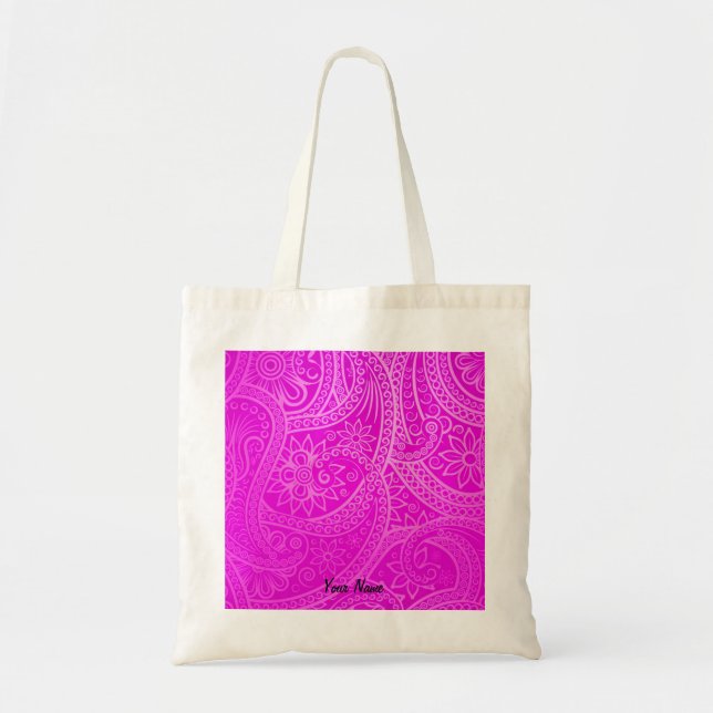 Custom Vibrant Magenta Colorful Pattern Aesthetic Tote Bag (Front)