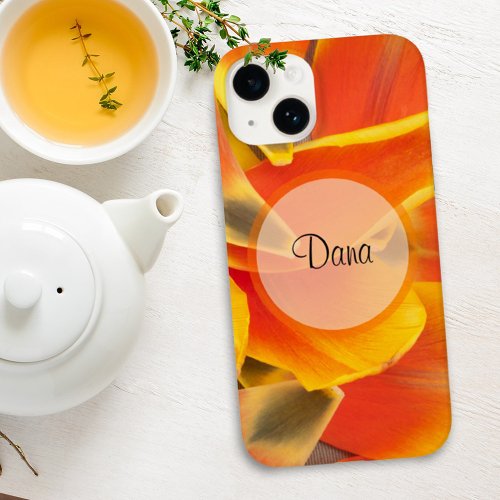 Custom Vibrant Orange Tulip Petals Photograph Case_Mate iPhone 14 Case