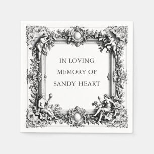 Custom Victorian Scroll Frame – Elegant funeral Napkins