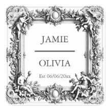 Custom Victorian Scroll Frame Napkin – wedding