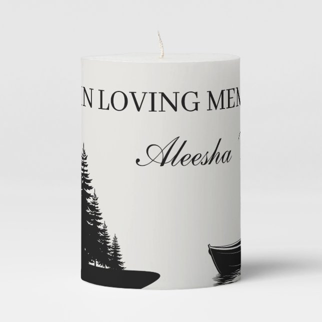 Custom Vigil Funeral and Memorial  Pillar Candle (Front)