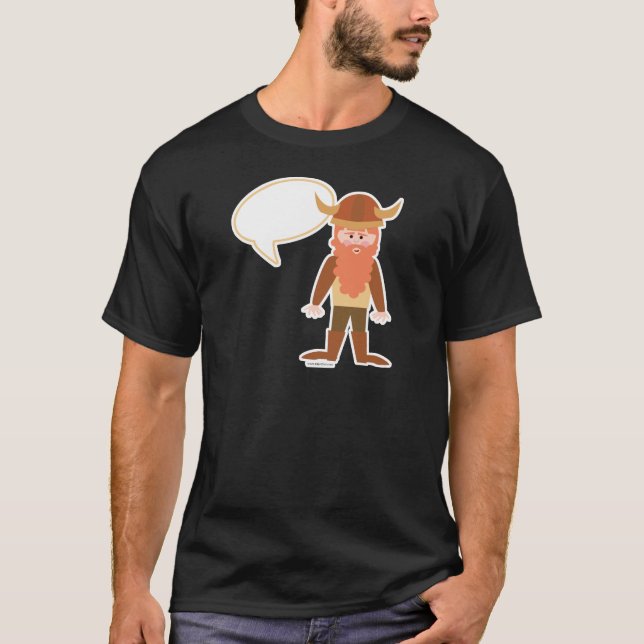 Custom Viking Cute Cartoon Character Design T-Shirt (Front)