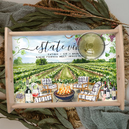 Custom Vineyard | Personalized Winery Name  Serving Tray