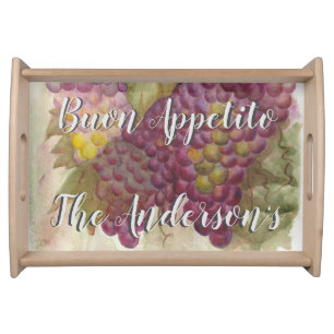 Custom Vineyard Rustic Elegant Buon Appetito Serving Tray