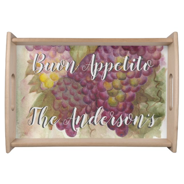 Custom Vineyard Rustic Elegant Buon Appetito Serving Tray (Front)