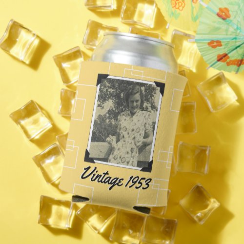 Custom Vintage 1953 70th Birthday Party Photo Can Cooler