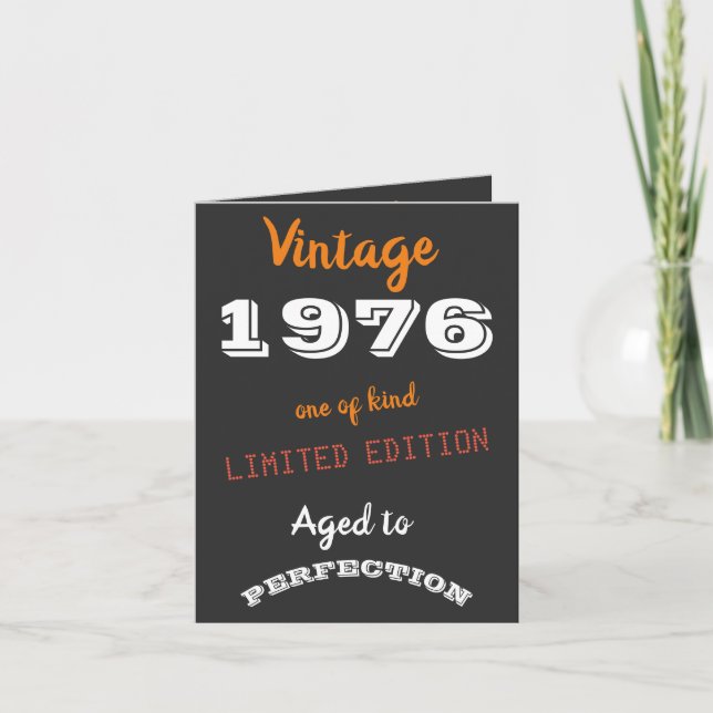 Custom Vintage 1976 Limited Edition 50th Birthday  Invitation (Front)