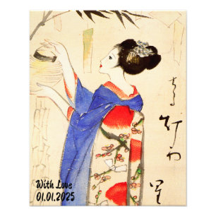 Custom Vintage Aesthetic Japan Kimono illustration Photo Print