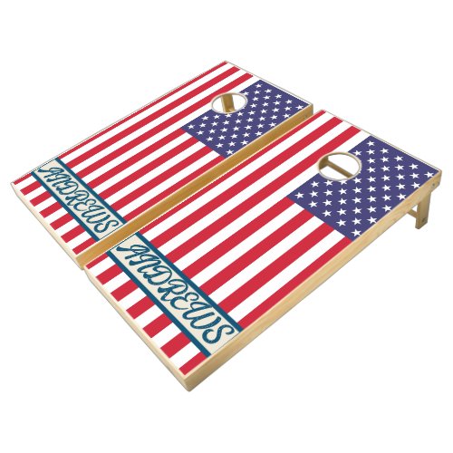 Custom Vintage Americana Outdoor Game Corn Hole