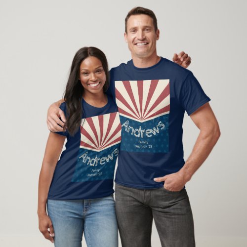 Custom Vintage Americana Stars and Stripes T_Shirt