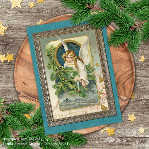 Custom Vintage Antique Holiday Seasons Greetings Card