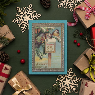Custom Vintage Antique Holiday Seasons Greetings Card