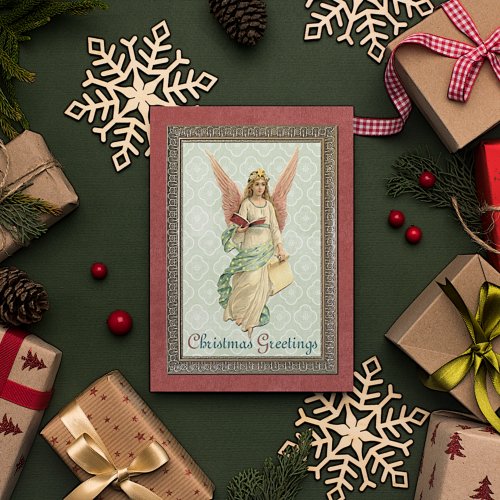 Custom Vintage Antique Holiday Seasons Greetings Postcard