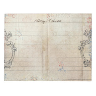 Custom Vintage Antique Lined Shabby Chic Grunge Notepad