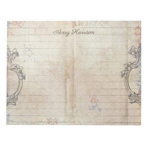 Custom Vintage Antique Lined Shabby Chic Grunge Notepad