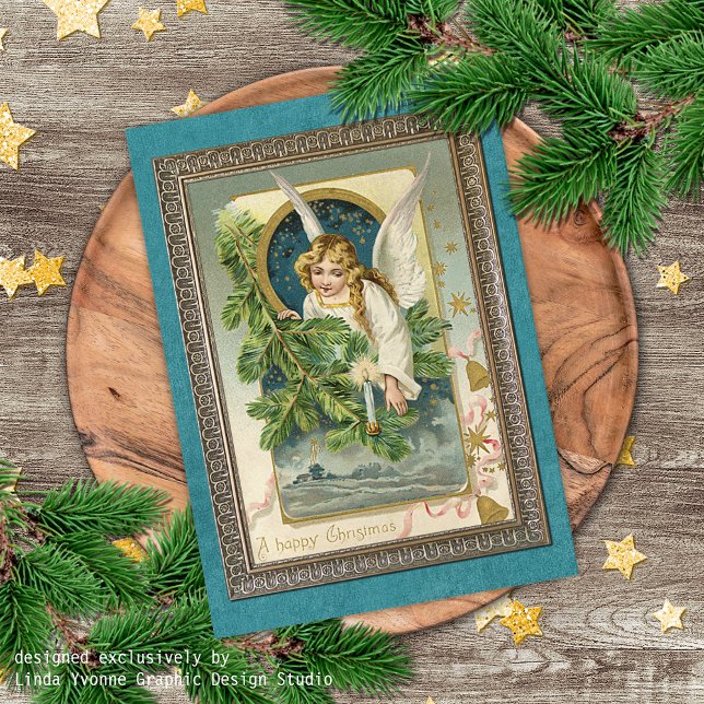 Custom Vintage Antique Seasons Greetings Holiday Card (Creator Uploaded)