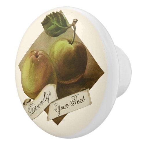 Custom Vintage Apples Retro Fruit Old School Ceramic Knob