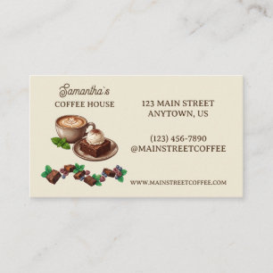Custom Vintage Bakery Merch Brownie Art Business Card