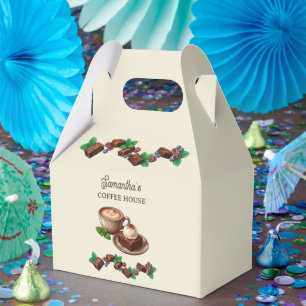 Custom Vintage Bakery Merch Brownie Art Favor Boxes