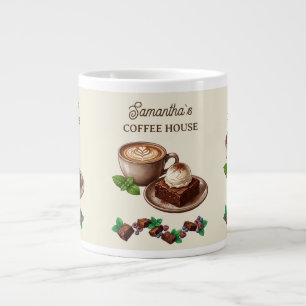 Custom Vintage Bakery Merch Brownie Art Giant Coffee Mug