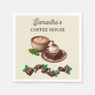 Custom Vintage Bakery Merch Brownie Art Napkins